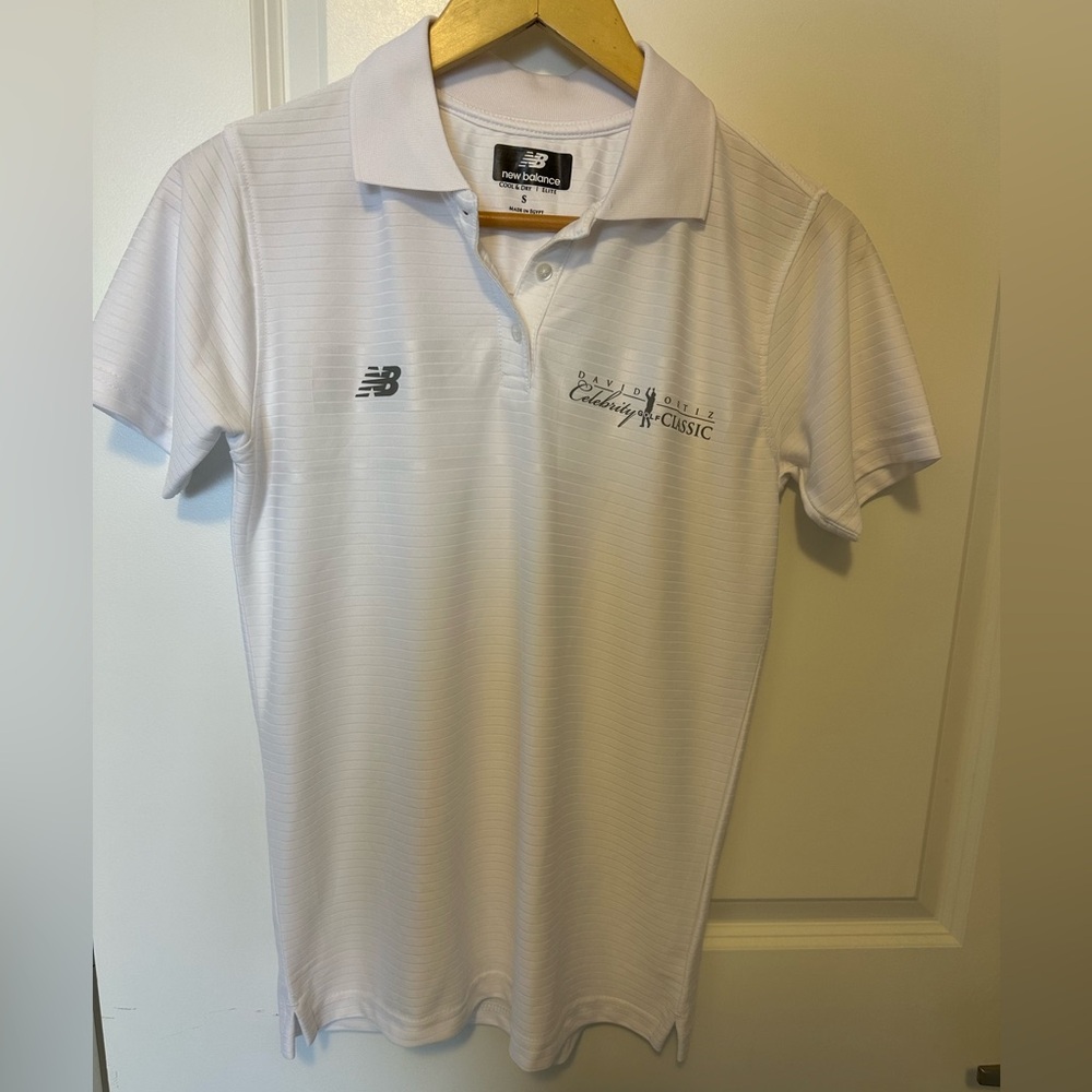 NWOT New Balance women’s small golf polo. David Ortiz Celebrity Classic logo